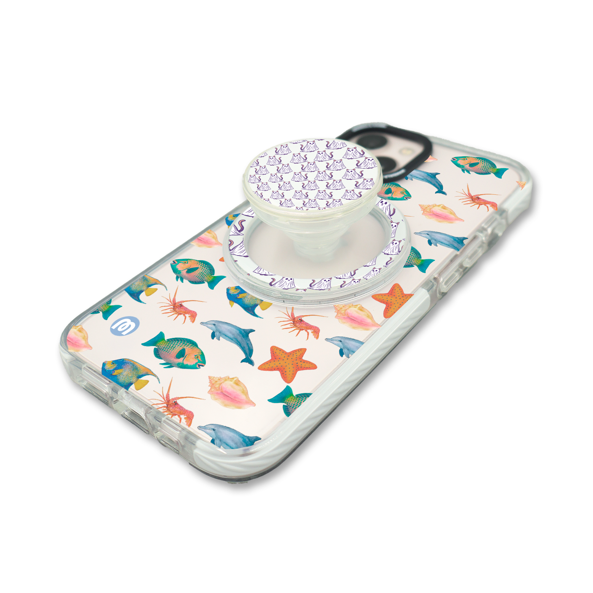 Phone Holder MagSafe Gatitos Fantasma - Mandala Cases 