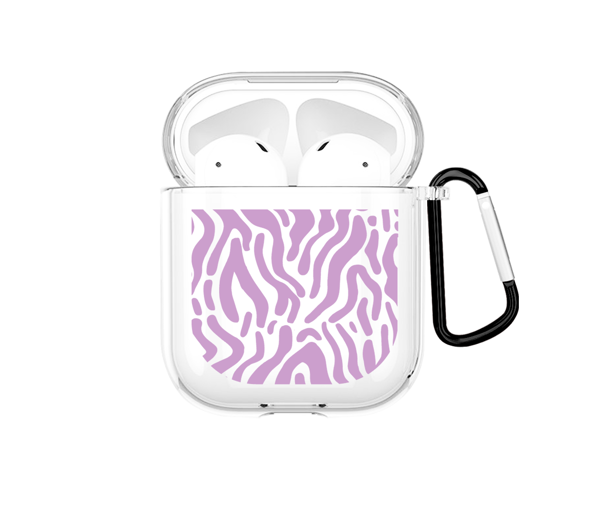 Purple Lines Print Airpods case - Mandala Cases