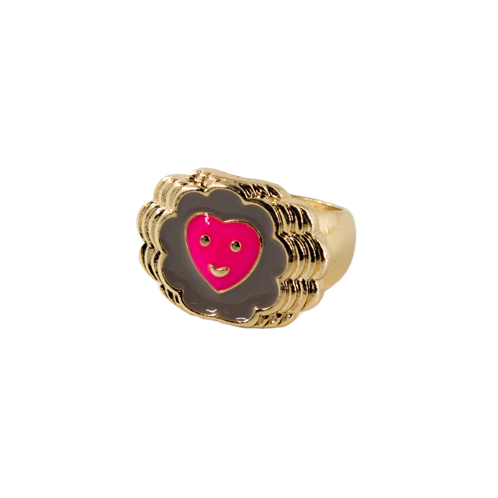 METAL PINK HEART RING - Mandala Cases
