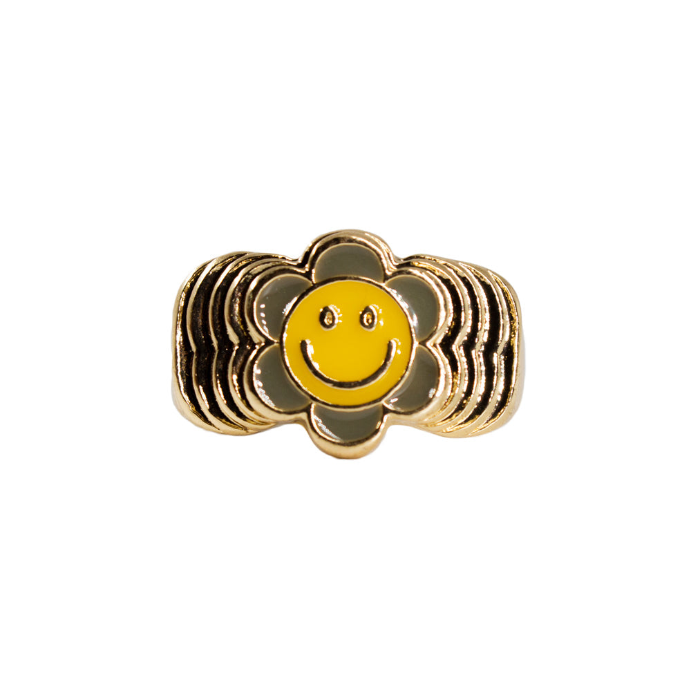 METAL YELLOW FLOWER RING - Mandala Cases