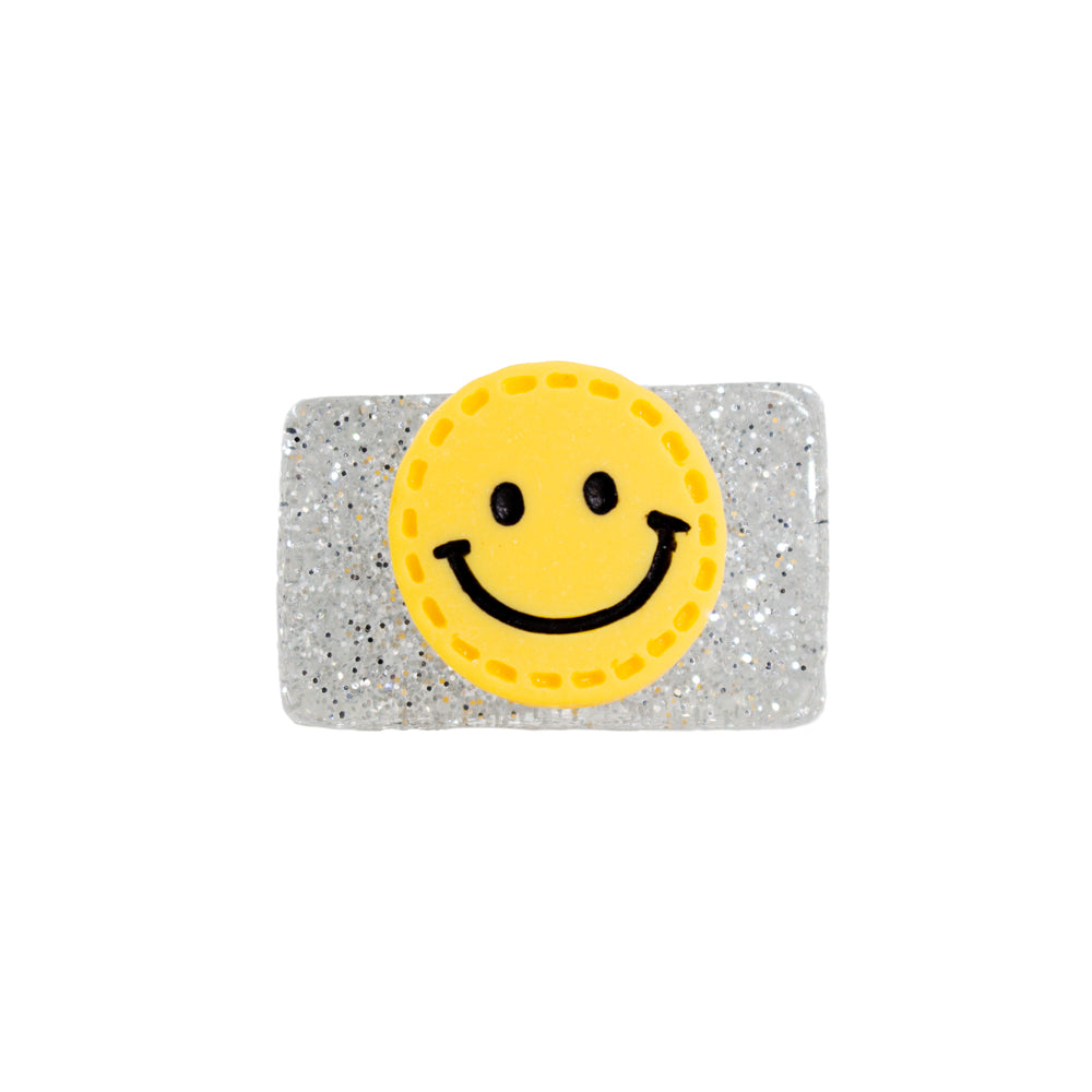 SILVER HAPPY FACE RING - Mandala Cases
